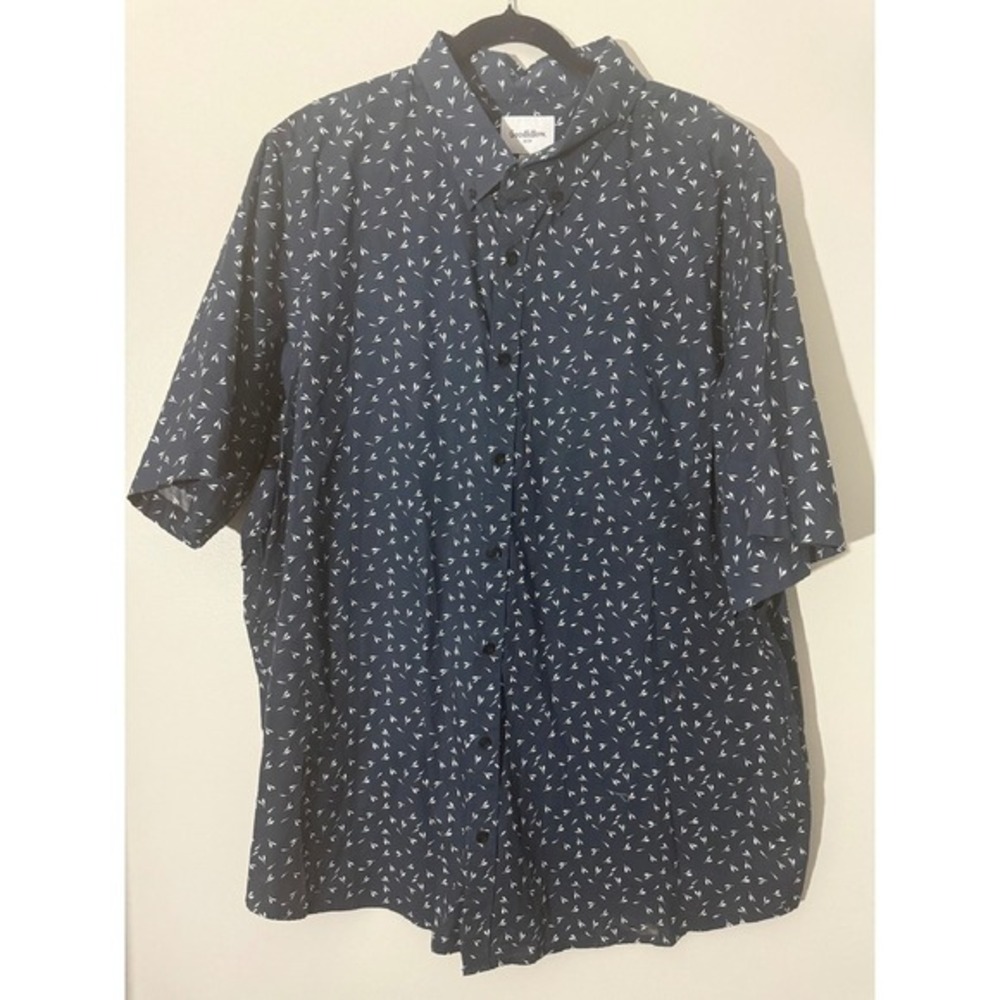 Goodfellow & Co. Button Down Shirt Leaf‎ Print Short Sleeve 3XB Tall